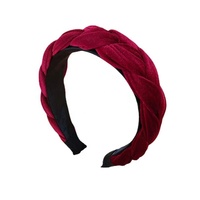 Bandeau pour cheveux tressés, accessoires pour cheveux, large bandeau en velours noir tressé épais pour femmes et filles
