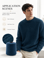Fil fantaisie doux et moelleux en chenille teinte imitation vison 1/9NM pour le tricot de pulls