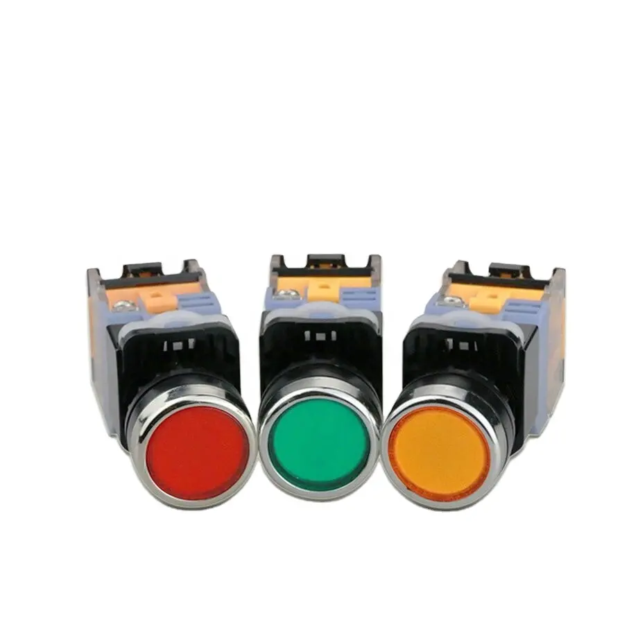 LA38 красный светодиод зеленый синий 22 мм 12 В кнопочный переключатель с красочной кнопкой нет