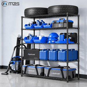 MZG Customizable Adjustable Height Wire <b>Shelving</b> Unit <b>Freestanding</b> Metal Display Rack Wheels Durable for Warehouse Kitchen - Product Image 1