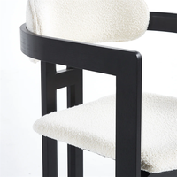 Chaise ronde Lefeng, table et chaises en bois massif, design traditionnel, revêtement en velours, meubles de maison, meubles de salle à manger