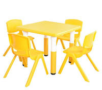 Meubles d'étude pour enfants en plastique, table et chaise réglables pour la maternelle, la garderie, l'école, la chambre à coucher et le salon