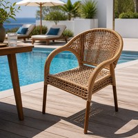 Ensemble de chaises d'extérieur en rotin avec table à thé pour balcon et parc