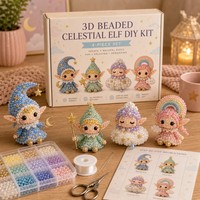 Kit de Bricolage Elfe Perlé 3D en Gros, Kit de Fabrication de Figurines Elfe Miniatures en Perles, Ensemble de Perlage Personnalisé avec Logo, Décoration Cadeau de Fêtes