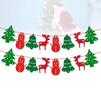 3er Pack Weihnachts baum Schneemann Glocke Elch Form Filz Frohe Weihnachten Banner für Weihnachts feier Dekoration