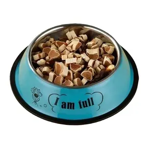 Groothandel Verkoop Roestvrijstalen Pet Bowl Antislip Siliconen Slow Food Bowl Cirkel Vorm Gevulde Functie