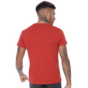 Alta calidad 100% algodón cuello redondo Camiseta Simple básico transpirable rojo sólido Jersey cuello redondo Camisetas básicas - Product Image 2