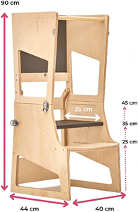 Torre Montessori Ajustable en Altura, Convertible en Silla Alta, Pizarra, Mesa y Escritorio - Product Image 4
