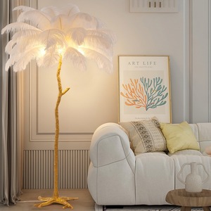 Lampada da terra con piume di lusso con piume di struzzo divano a rete lampada rossa da camera da letto decorazione <span class=keywords><strong>per</strong></span> <span class=keywords><strong>soggiorno</strong></span> <span class=keywords><strong>lampade</strong></span> da terra - Product Image 5