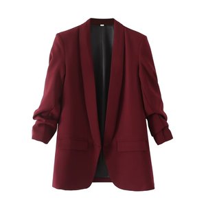 Robe décontractée pour <span class=keywords><strong>femme</strong></span> avec drapé multicolore automne nouveau blazer à motif solide <span class=keywords><strong>manteau</strong></span> polyvalent et populaire - Product Image 4