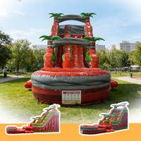 Nouvelle conception, bâche en PVC colorée personnalisée de qualité commerciale 0,55 mm, toboggan aquatique gonflable certifié CE pour adultes, 24 pieds de haut
