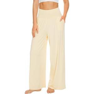 Pantalones de Pijama de Viscosa de Bambú para Mujer, Estilo Palazzo de Pierna Ancha, para Yoga y Descanso, con Bolsillos, Tallas S a XXL - Product Image 4
