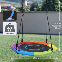 Ensembles de balançoire de soucoupe d'arrière-cour 440lbs, glissière multifonctionnelle résistante de support de balançoire en métal, cerceau de basket-ball d'enfants de balançoire de ceinture