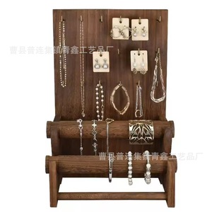 Wooden Bracelet And Jewelry Display Rack 5 Layers <b>Desktop</b> Storage <b>Shelf</b> For Earrings Bangles Hair Ties - Product Image 2