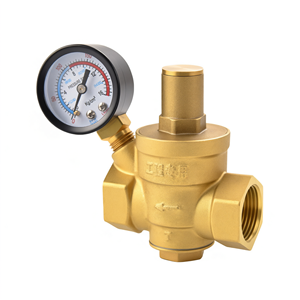 Vanne de réduction de pression d'eau en laiton économique avec manomètre pour alimentation en eau du chauffe-eau - Product Image 1