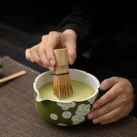 Ensemble de thé Matcha Gongfu en bambou Harmony Modern avec design écologique, tasse équitable et pot de rangement assorti