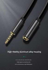 3.5MM mâle femelle câble Audio Microphone Extension 2M plat <span class=keywords><strong>fibre</strong></span> <span class=keywords><strong>optique</strong></span> tresse pour Mobile TV téléphone ordinateur connexion Audio - Product Image 3