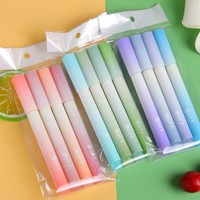 2025 nouveaux Macarons dégradé couleur surligneur stylo ensemble dessin animé gentillesse ensemble avec 4 pièces marqueur stylo pour cadeau
