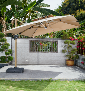 <span class=keywords><strong>Parasol</strong></span> cantilever LED extérieur économique, imperméable et résistant au vent, 2,5 m, 3 m, 3,5 m, 3x4 m, pour jardin, terrasse, hôtel, restaurant - Product Image 2