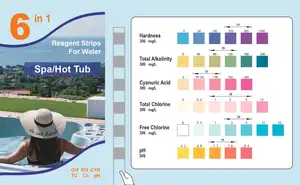 Hot Tub Spa Pool Test Strip 6 In 1 Chlorine Water Hardness Test Strips Swimming Pool Test Kit