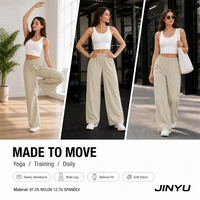 Pantalon parachute femme personnalisé OEM non toxique, coupe ballon, jambe large, taille froncée, respirant, léger, doux et décontracté – Vente en gros