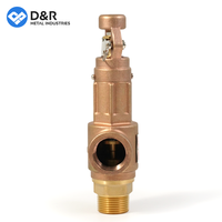 Vanne de sécurité hydraulique D&R DN25, température moyenne, commande manuelle, raccord fileté 1 pouce, vanne de décharge de pression en laiton