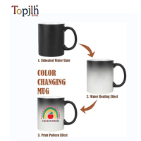 Mug en céramique de 11 oz changeant de couleur, activé par la chaleur, avec logo photo personnalisé pour cadeau, promotion, vente en gros Topjlh