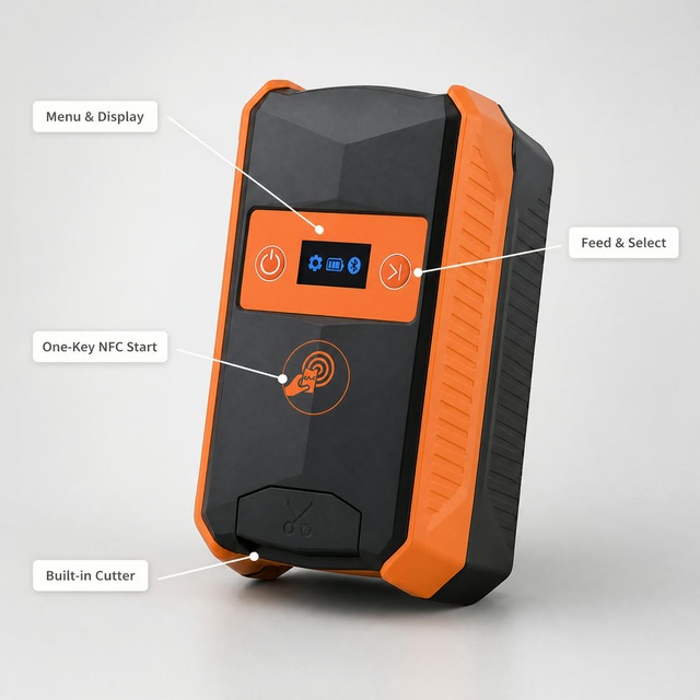 Bluetooth Thermal Label Printer 2600mAh Rechargeable Label Maker 300DPI Portable Printer for Barcode Cable Price Tag Business