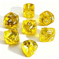 Jeu de dés en résine 7 pièces pour jeu de rôle de table Dungeons & Dragons, comprenant des dés polyédriques D20 D6 à coins arrondis pour adultes