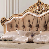 Ensemble de chambre à coucher complet de style rococo arabe, meubles de haute qualité, ensembles de chambre à coucher antiques, meubles sculptés à la main en or, meubles de Foshan