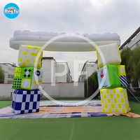 Porte publicitaire gonflable promotionnelle Décor imprimé personnalisé Arc de fleurs gonflable Arche arc-en-ciel gonflable pour événements