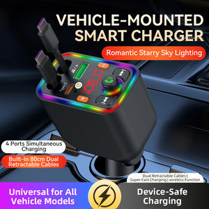 <span class=keywords><strong>Chargeur</strong></span> de <span class=keywords><strong>voiture</strong></span> portable <span class=keywords><strong>4</strong></span>-en-1 à charge rapide Type-C, adaptateur électrique universel avec protection OVP, PD 3.0 QC3.0 pour téléphones portables et écouteurs - Product Image 5