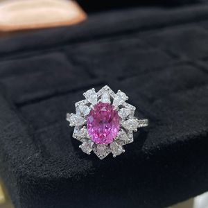 Aniversario Romántico 2 <span class=keywords><strong>Quilates</strong></span> <span class=keywords><strong>Diamante</strong></span> Plata 18K Chapado en oro Geométrico Laboratorio-Creado Rosa Zafiro Joyería en forma de huevo - Product Image 3