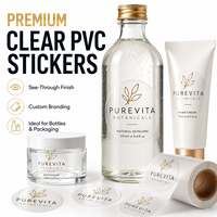 Etiquetas Adhesivas Transparentes de Vinilo Transparente de Primera Calidad Personalizadas, Etiquetas Impermeables para Botellas de Cosméticos, Perfumes y Lápices Labiales