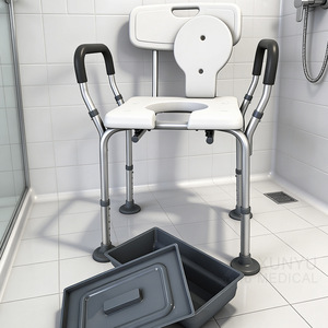 Silla de Ducha de Aleación de Aluminio con Asiento para Inodoro, Capacidad de 250 Kg, Equipo de Seguridad para Baño - Product Image 2
