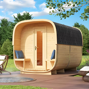 Cube Modern Outdoor Electric Sauna Fogão Hemlock sólida Red Cedar Wood Função de vapor de 6 pessoas Capacidade para Villas Sauna Quartos - Product Image 6