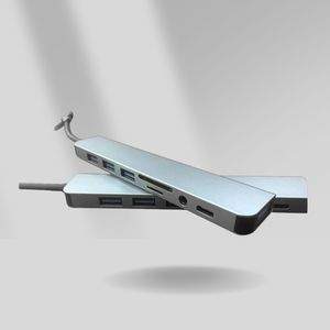 Db Ethos 8 In 1 <b>Usb</b> C <b>Hub</b> Aluminium Type C Adapter Docking Station With Hdmi Sd Card Reader For Computer Data Transfer Charging - Product Image 3