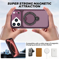 Étui de protection antichoc 2 en 1 en TPU PC avec dos ventilé en nid d'abeille 360° °   Support rotatif avec anneau et protection intégrale pour iPhone 18 17 16 Pro Max