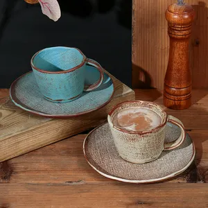 Tazze vintage personalizzate di alta qualità design retrò tazza di lusso tazza da tè e piattino set tazza di caffè in ceramica set per il regalo