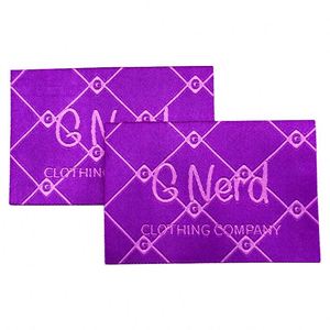 Étiquettes tissées personnalisées avec logo coloré et nom, étiquettes souples coupées à la droite pour vêtements - Product Image 3