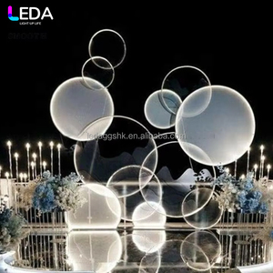 LEDA Outdoor Wedding Circle Combination Metal <b>Backdrop</b> <b>Stand</b> Round Arch for Party <b>Backdrop</b> Decoration - Product Image 1