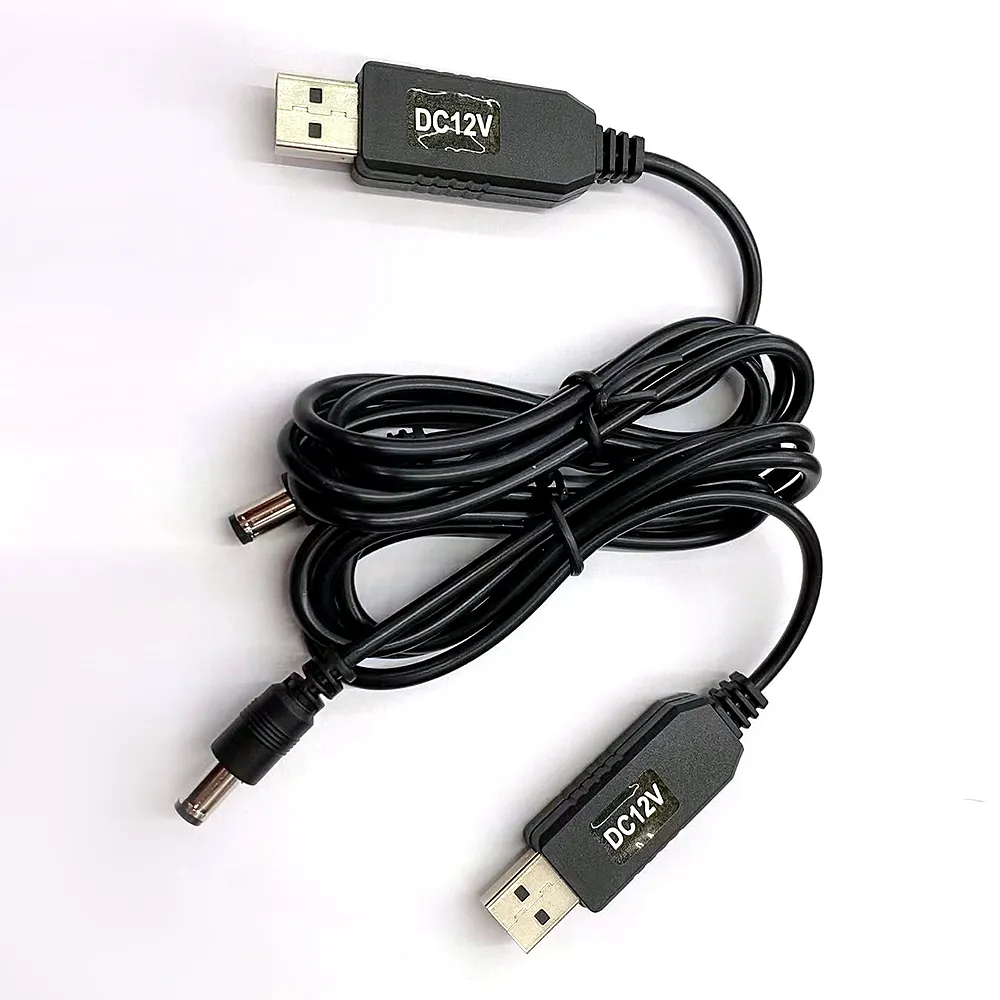 Customize 1m DC USB cable 5V to 9V 12V 1A Step up Boost Converter power supply cable 5.5*2.1mm For Router LED Strip Light