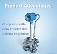 Industrial Vortex Flow Meter Stainless Steel Gas Liquid Steam Flowmeter With Temp Pressure Compensation