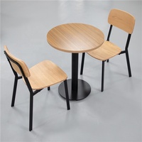 Table de restaurant OEM en stratifié HPL avec base en acier durable, disponible en différentes tailles et couleurs pour café, cantine, hôtel