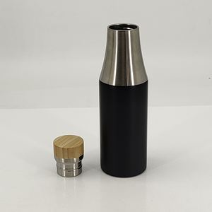 Stainless Steel Vacuum <b>Flask</b> Water Cup With Bamboo Tops Lid and Custom Laser Engrave - Product Image 6