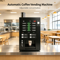 Solution de café pour le bureau : Distributeur automatique de café expresso fraîchement moulu et Americano, fonctionnant à la monnaie avec distribution automatique de gobelets