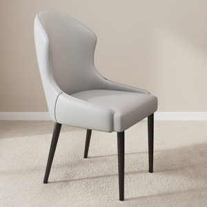 Modern PU Leather <strong>Dining</strong> <strong>Chair</strong> <strong>with</strong> Backrest and Armrests Soft Cushion Seat Carbon Steel <strong>Legs</strong> for Home Office Restaurant - Product Image 1