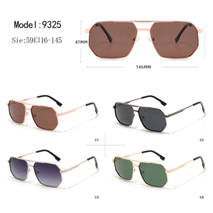 Lunettes de soleil pilote or rose, monture rectangulaire, verres marron, protection UV 100%, unisexe adulte, protection solaire - Product Image 3