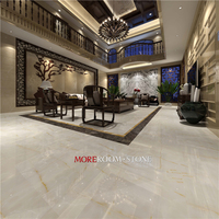 Carreaux de sol en onyx de porcelaine blanc neige poli haute brillance 60x60 pour salon intérieur