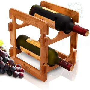 Premium Bamboo <b>Wine</b> Stand Storage Display Organizer <b>Free</b> <b>Standing</b> on Table - Product Image 1
